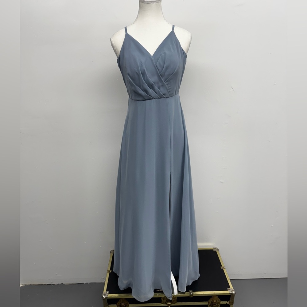 Azazie Dusty Blue Elegant Gown